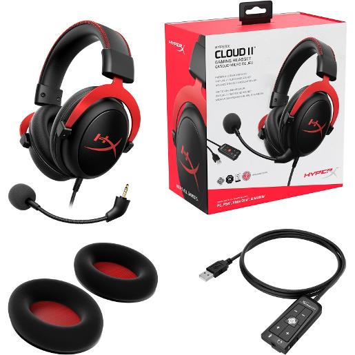 HYPERX Cloud II Gaming Headset 7.1 Virtual Surround Sound for PC / PS4 / PS5/ Mac / Mobile