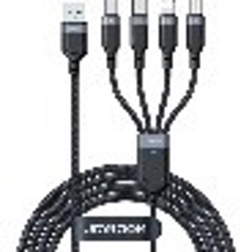 JOYROOM A18 3.5A USB to L+Dual USB-C/Type-C+Micro USB 4 in 1 Data Cable, Length: 1.2m(Bl