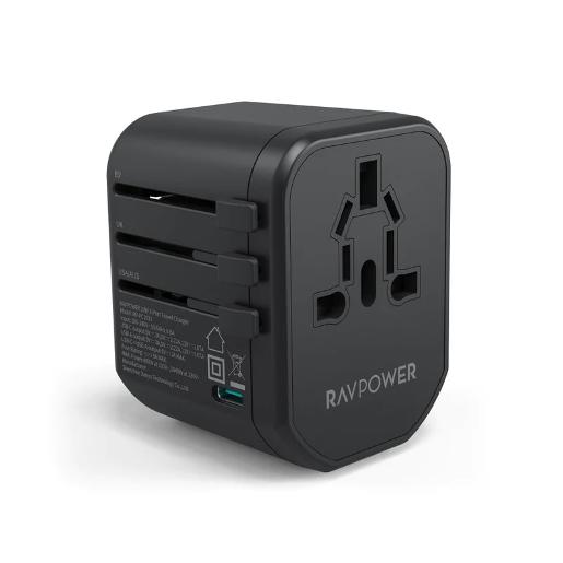 RAVPower PD PIONEER 20W 3PORT Travel charger Black Global Version
