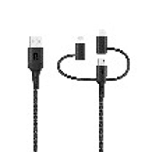 RAVPower 3 in 1 cable Black Global Version A To Micro+type C+lightning