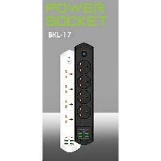 Power Socket Out put port 4 socket combo -  4 USB - 2Type c  -OVER LOAD PROTECTION -WHITE
