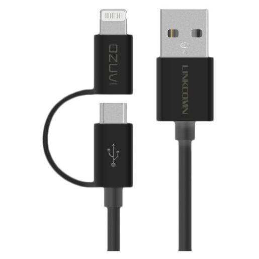 LINCOMN USB Type A to Micro USB / Lightning 2 in 1 Cable Mfi Certificated 1m