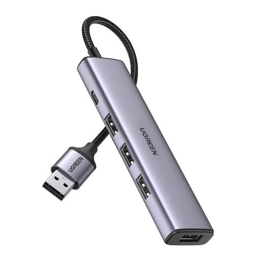 UGREEN USB-C to 2-Port USB-A + 2-Port USB-C Hub Up to 5Gpbs Without Power Port (Aluminium Ca