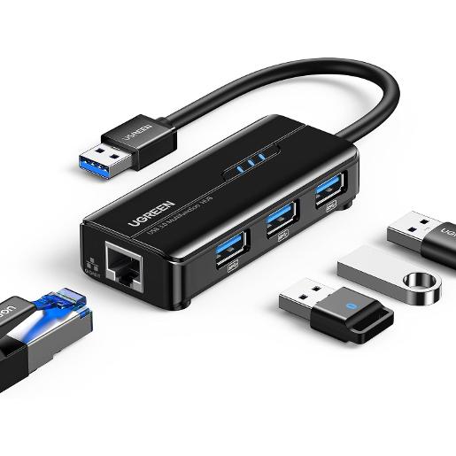 UGREEN USB 3.0 Hub with Gigabit Ethernet Adapter-6957303822652