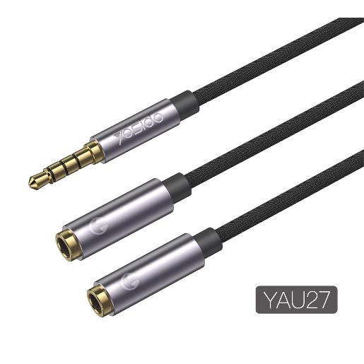 YAU-28/Yesido Audio Splitter 3.5mm Male to Dual 3.5mm Female Mirc. Headset Audio cables
