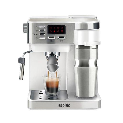 Solac Eesspresso machine white 850 watt 20 bar / self automation coffe  / 1.2L / Adjustable