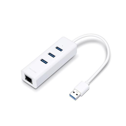 TPLink USB 30 3Port Hub & Gigabit Ethernet AdapterWhite