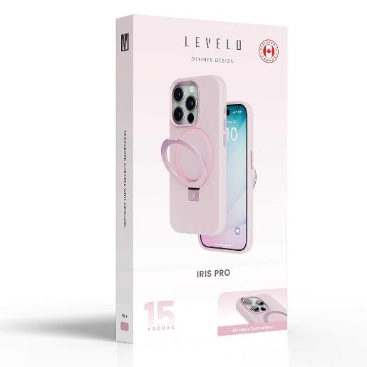 Levelo Iris Pro Liquide Silicone Case For iPhone 15 Pro Max Pink- 7694015091424