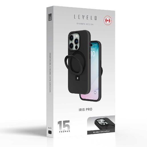 Levelo Iris Pro Liquide Silicone Case For iPhone 15 Pro Black- 7694015091356