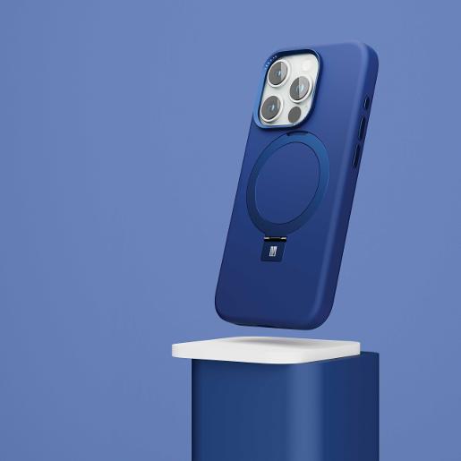 Leveo Iris Pro Liquid Silicone Case Fore iPhone 15 Pro Deep Blue - 7694015091363