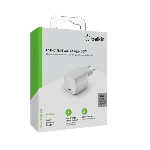 Belkin 30W USB-C PD GaN Fast Charger| (GaN) Gallium nitride - transistors offer high performance in a compact design