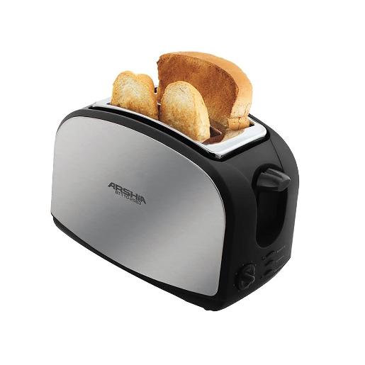 Arshia bread toaster 900watt| stanless steel inner part| over head protection| 3 stage cook