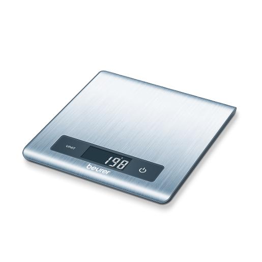 Beurer Kitchen Scale silver, A kitchen scale with an easy-to-clean painted surface, made of