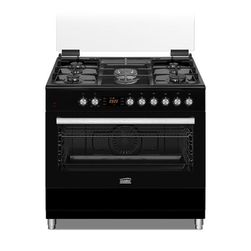Simfer Gas Cookers 90 cm full option /BLACK/ Full Safety / fan